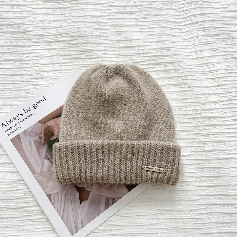 Woolen Cap Thermal Wool Letter Pullover Knitted Hat