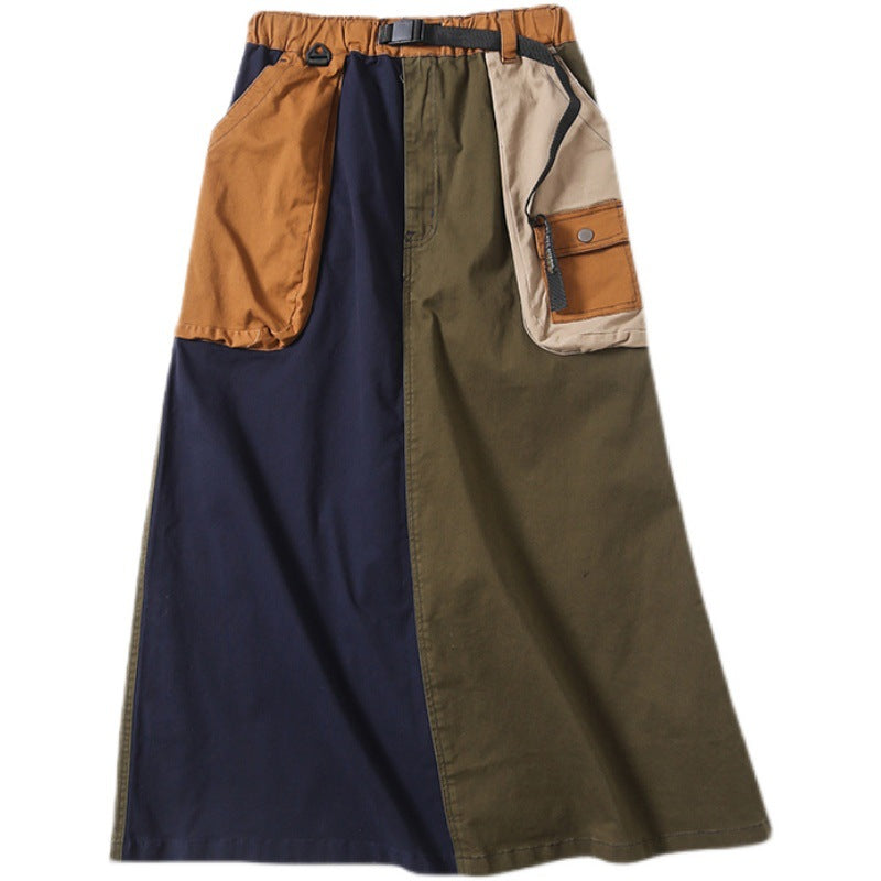 Women's Fashion Loose Retro Elastic Waist Skirt