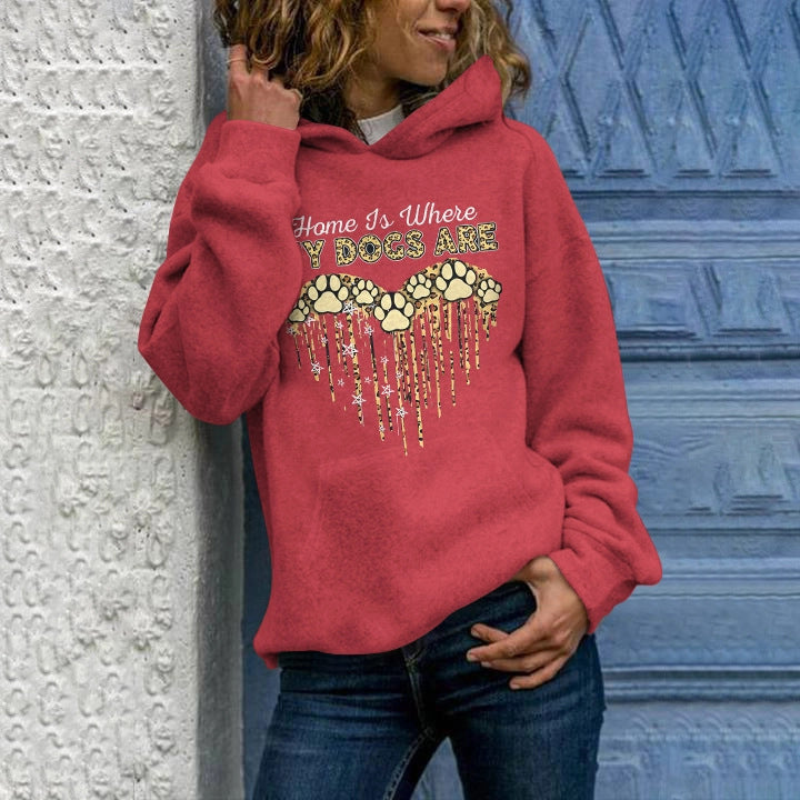 New Animal Print Hooded Women's Sweater