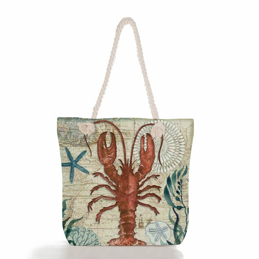 Women's Fashion Print Thick Rope Handbag