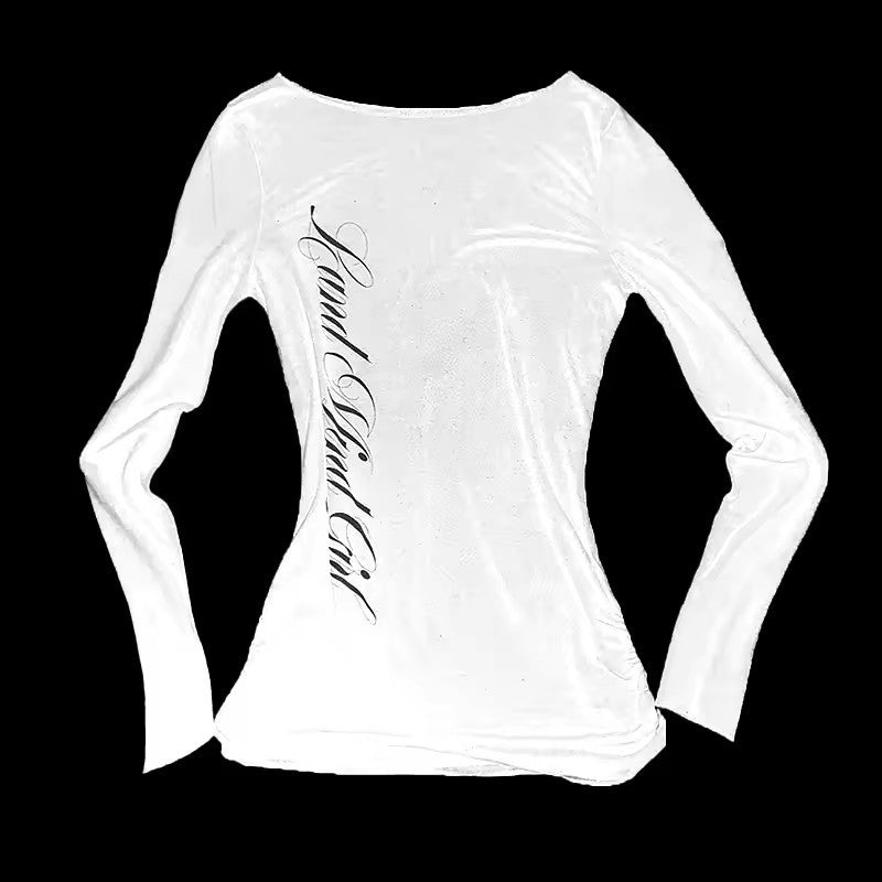 European And American Style Sexy All-matching Slim Long Sleeve Top Women