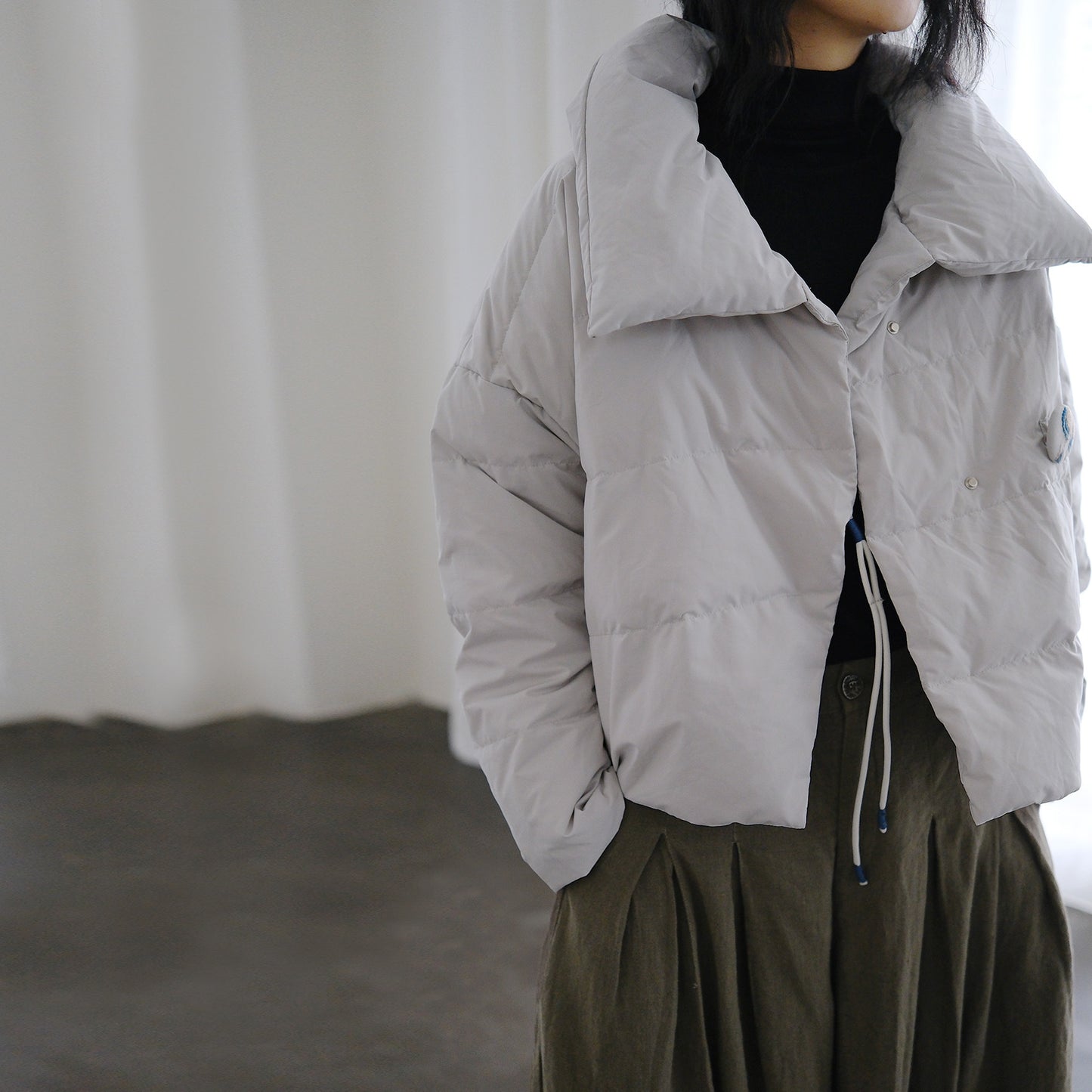 Retro Turtleneck Loose Down Jacket