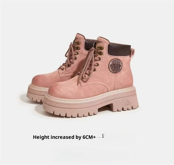 Women's All Match Leather Thick Sole Martin Boots
