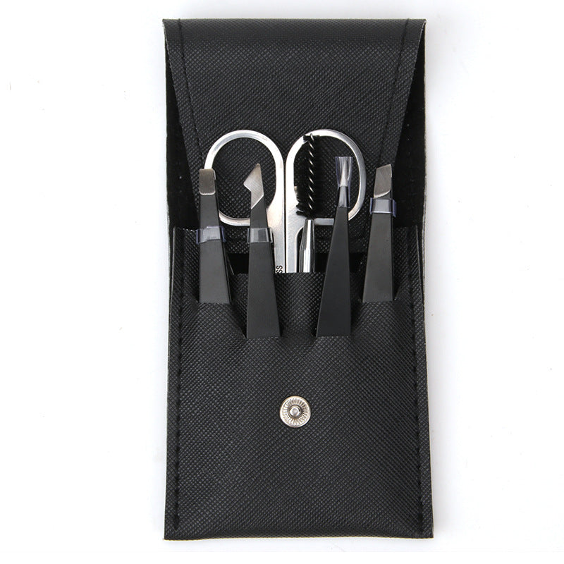 Stainless Steel Clip False Eyelashes Brush Eyebrow Trimming Set