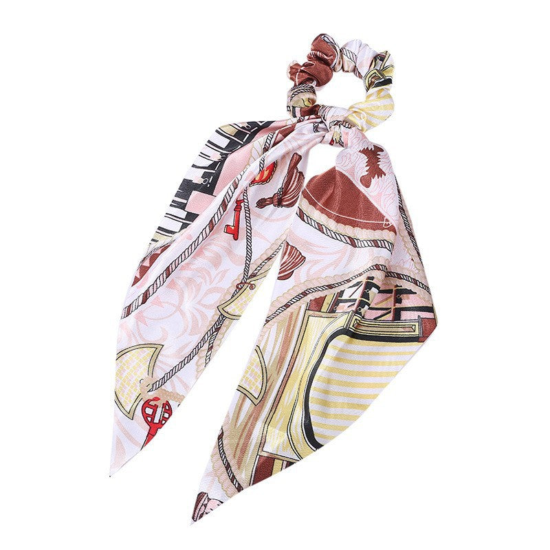 Fashion Long Streamer Printed Fabric Tie Hair Accessory For Ponytail Tie-up Hair Top Cuft