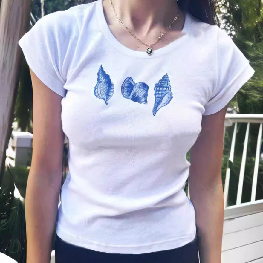 Women's Hot Girl Summer Slim Fit All-match Short Sleeve T-shirt