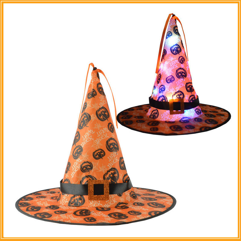 Christmas Female Creative Printing Witch Hat Pendant