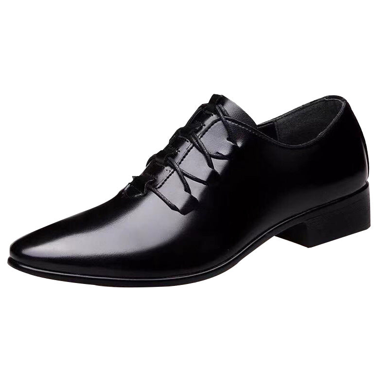 Sorte åndbare business casual lædersko til mænd