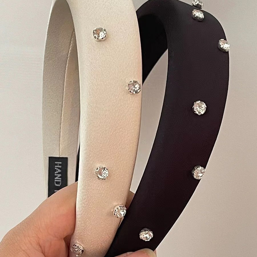 Women's Outdoor All-matching-type High Skull Top Sponge Headband With Drill