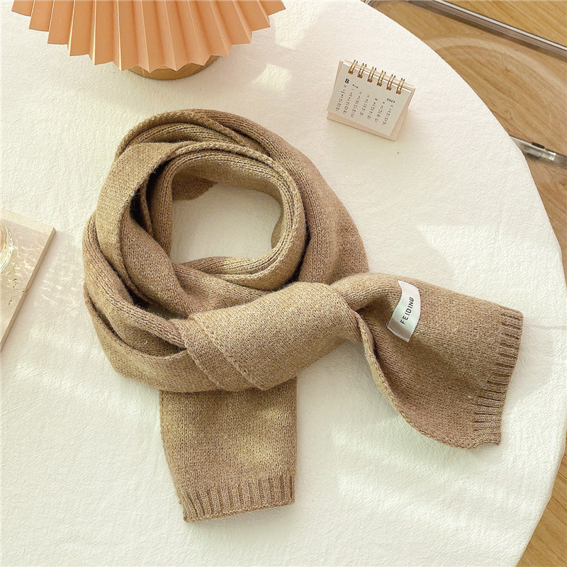 Male And Female Students' Knitted Simple All-match Scarf