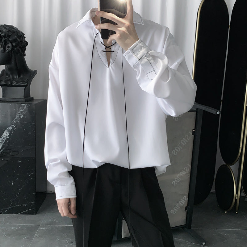 Draped Trend Loose Highend Thin Design Longsleeved Korean Shirt
