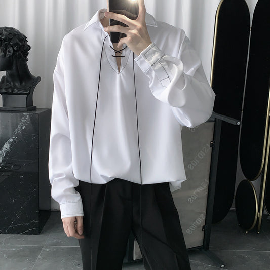 Draped Trend Loose Highend Thin Design Longsleeved Korean Shirt