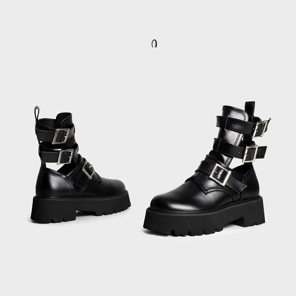 Wear Fashionable Round-headed Thick-soled Women's Boots