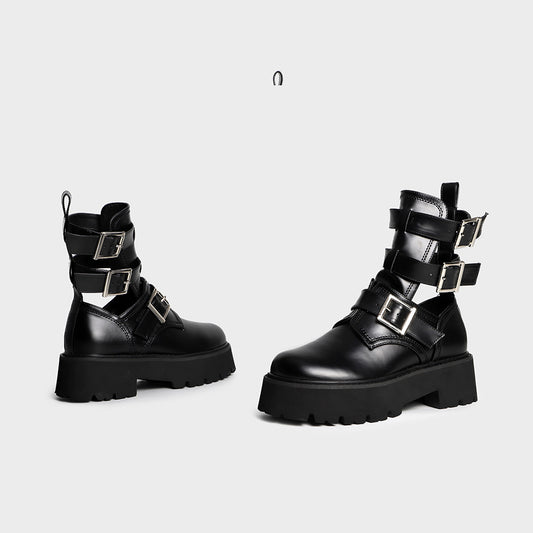 Wear Fashionable Round-headed Thick-soled Women's Boots