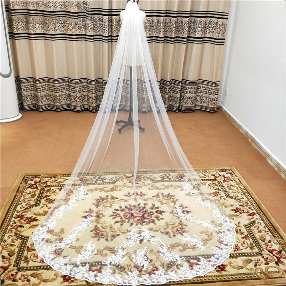 Handmade applique for bridal veil