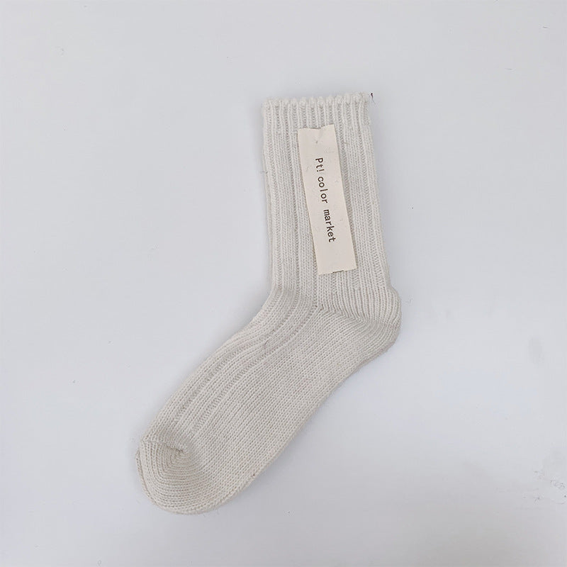 Retro Wool Spinning Series Double Needle Women's Socks