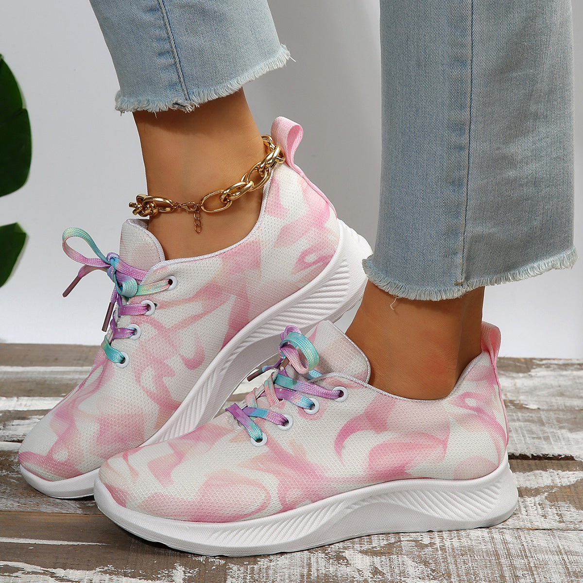 Women's Color Matching Casual Low-top Sneaker