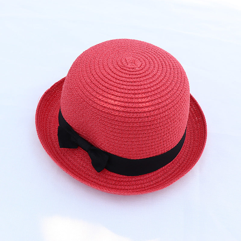 Women's New European And American Woven Bow Straw Hat