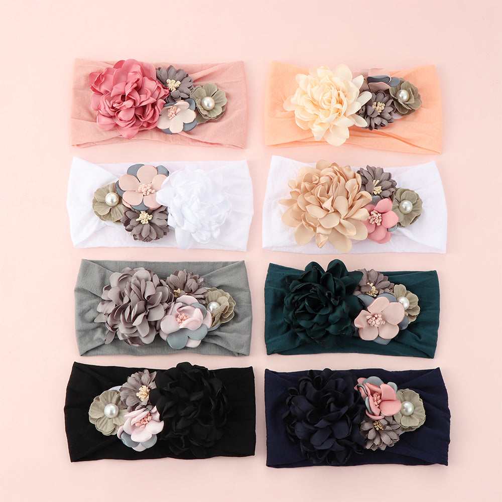 Headdress silk stitching flower princess hair band