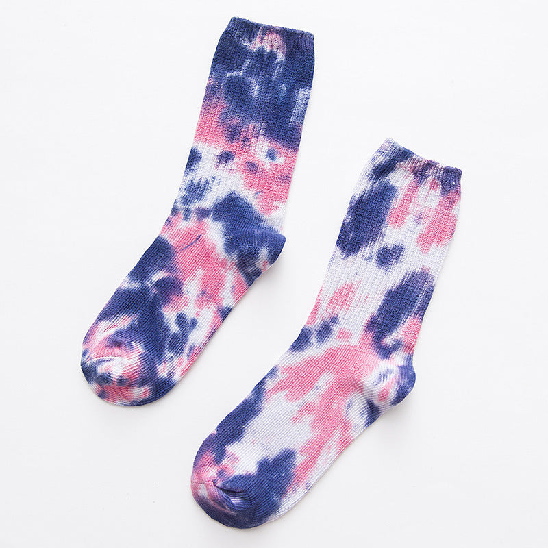 Tie-dye ethnic style piled socks