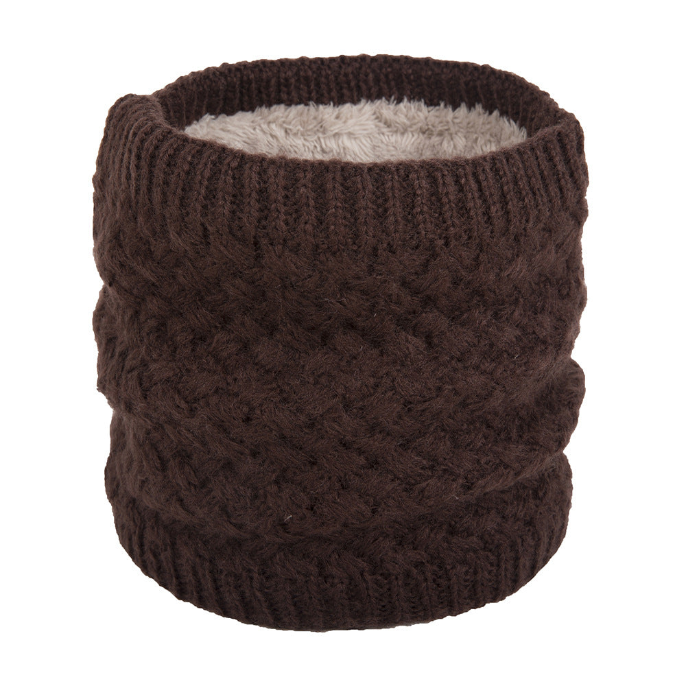 Winter plus velvet warm wool knitted bib cover
