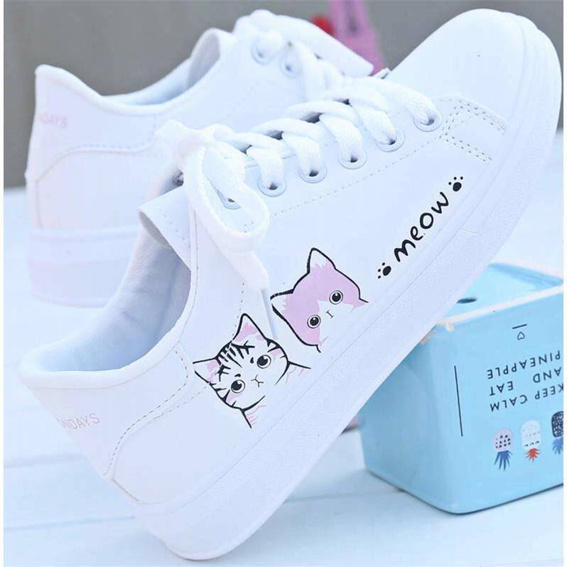 Flade åndbare elevsko - Hvide sneakers