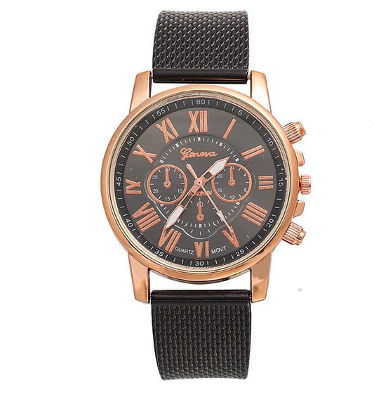 PVC multi-color face bracelet watch Roman digital face quartz watch WISH hot sale ladies Geneva watch