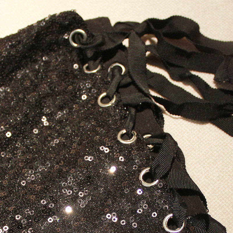 Sequined high waist shorts