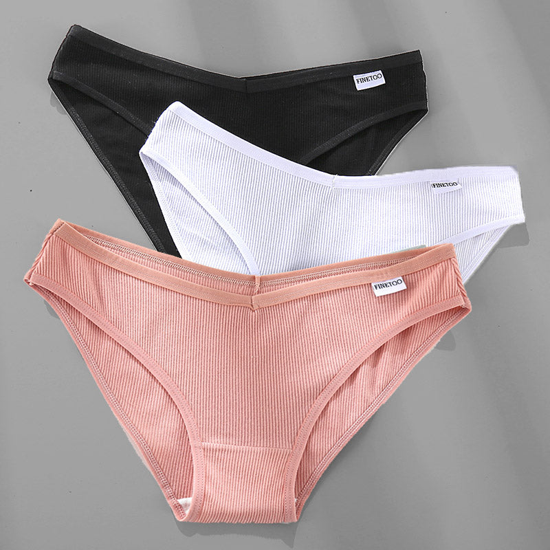Cotton Panties Female Underwear Sexy Women Briefs  3PCS M-4XL