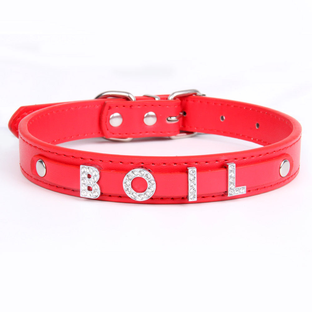 PU Personalized Leather Small And Medium Pet Collar