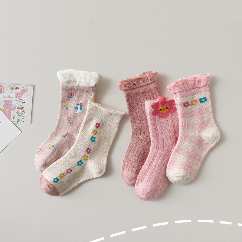 Three-dimensional Jacquard Flower Bow Princess Socks