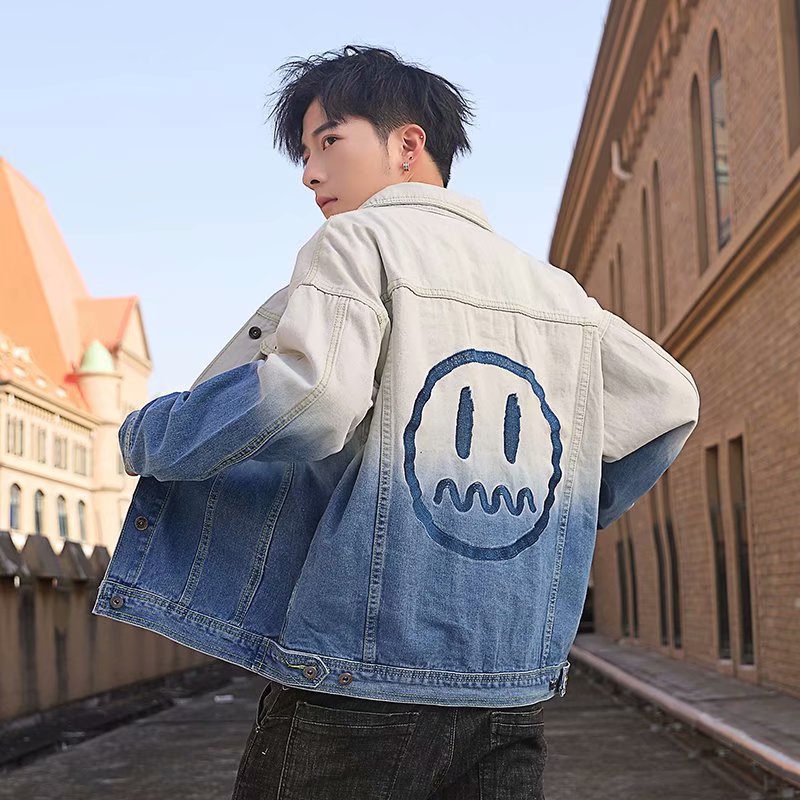 Hip-hop Gradient Tide Brand Denim Jacket