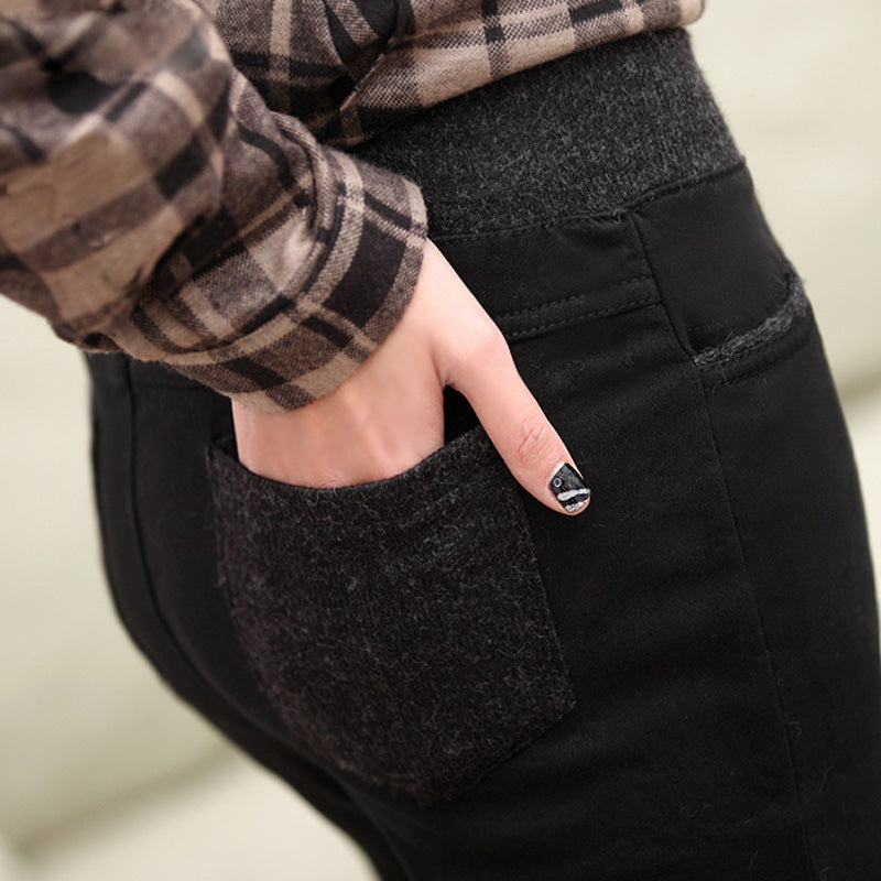 Plush thickened leggings boots pants