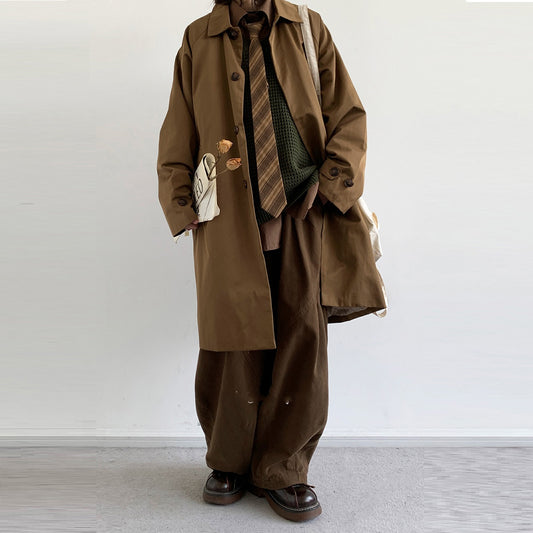 Japanese-style Retro All-match Khaki Stripe Tie College Style