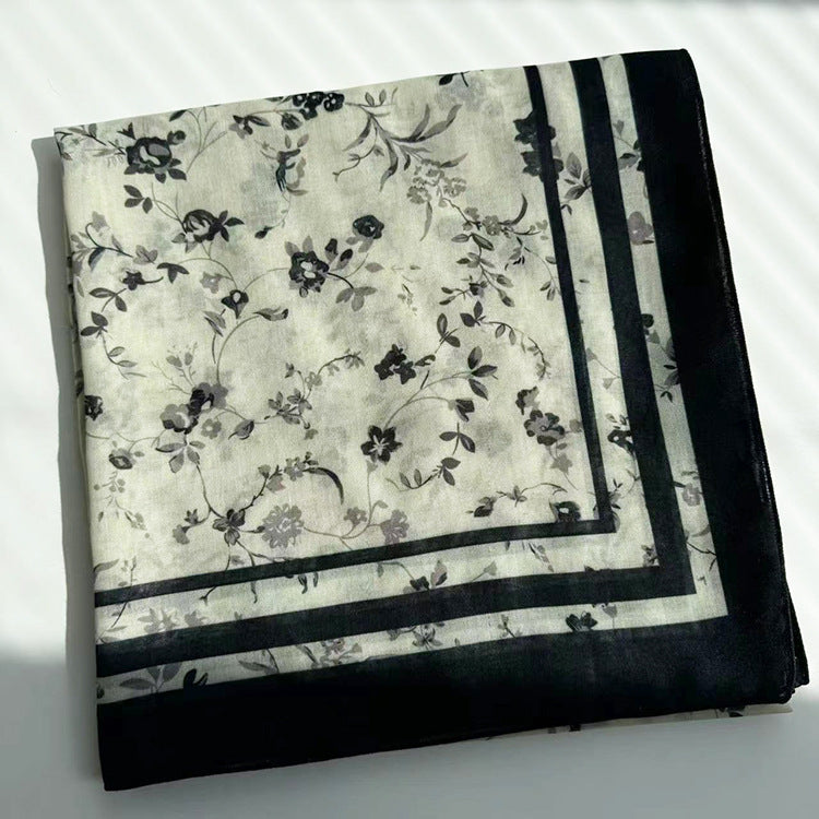 Classic Small Flower Digital Printing Scarf