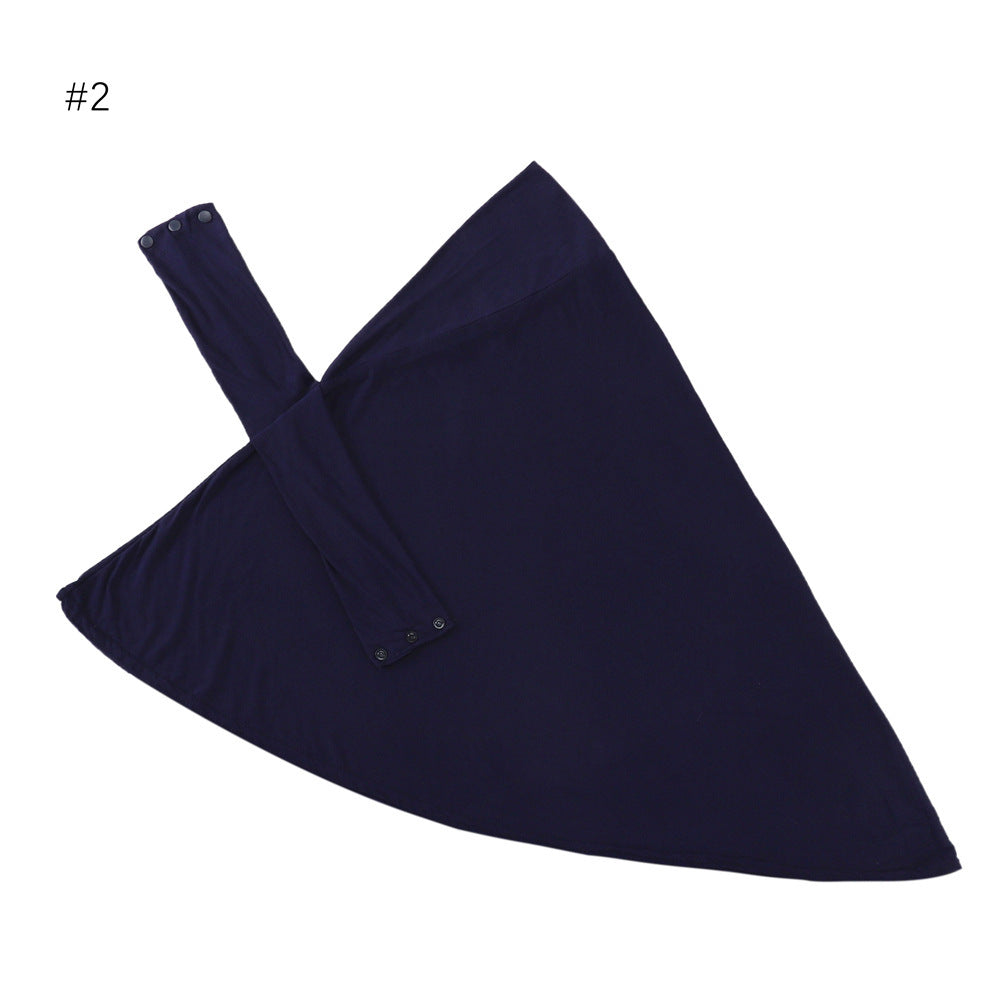 High Elastic Multi-color Modal Breathable Strap Button Cap Solid Color Scarf