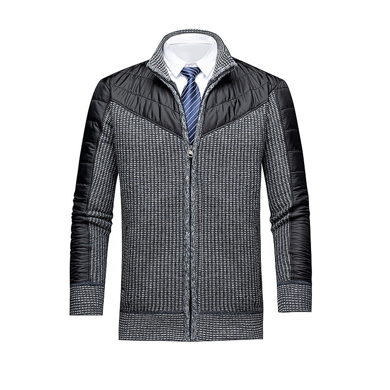 Men Thermal Knitted Business Sweater With A Stand Collar