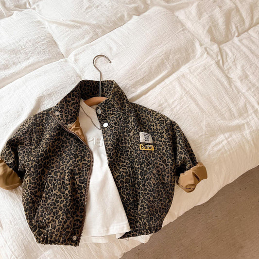 Efterår Børne Leopardprint Frakke Top Jakke