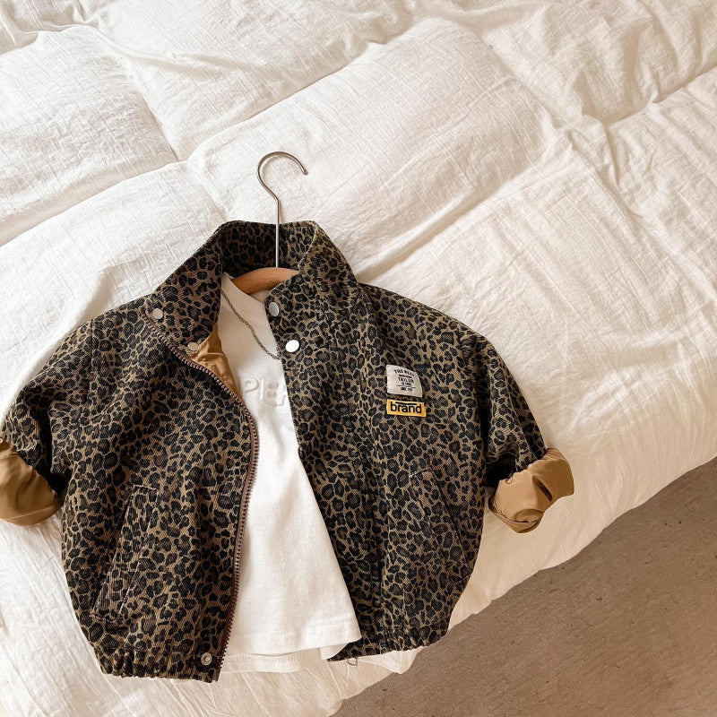Efterår Børne Leopardprint Frakke Top Jakke