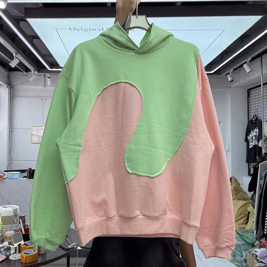 Personalized Patchwork Hooded Sweater For Men