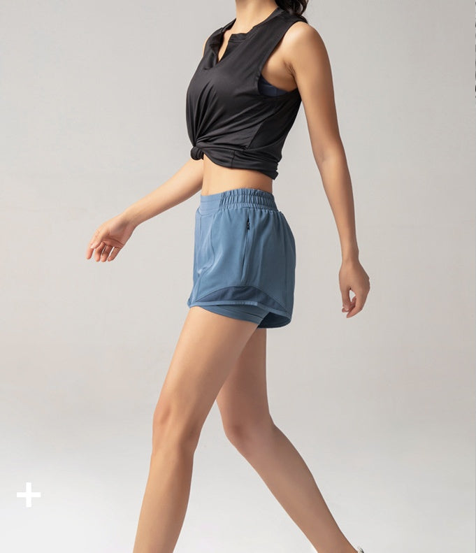 New Summer Hot Pants Women's Mesh Join Anti Light Sports Leisure Fast Dry Running Breathable Fitness Shorts