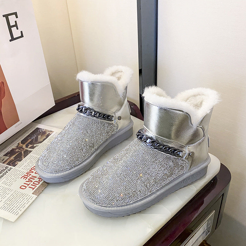 Women's Fur and Velvet Thickened Snow Boots