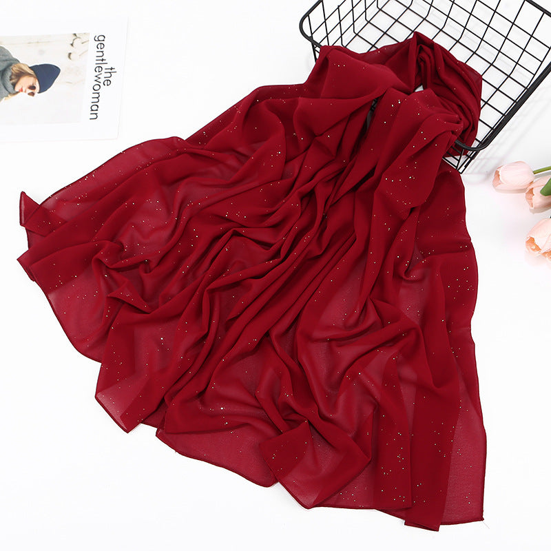 Paljetteret Perle Chiffon Turban