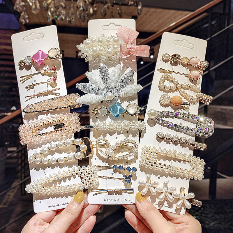 Pearl hairpin rhinestone hairpin