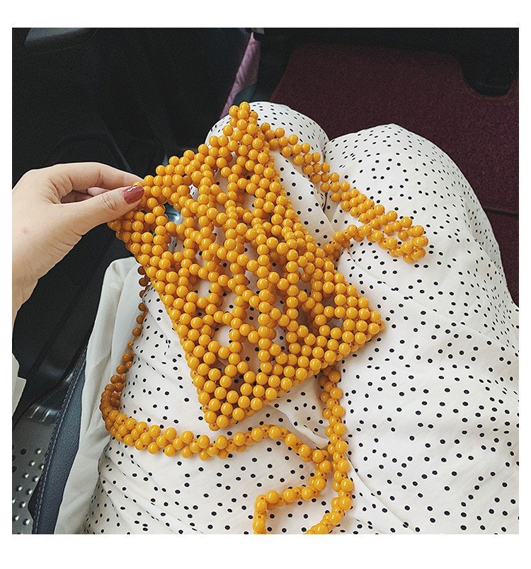 Fashion pearl woven single and versatile shoulder bag