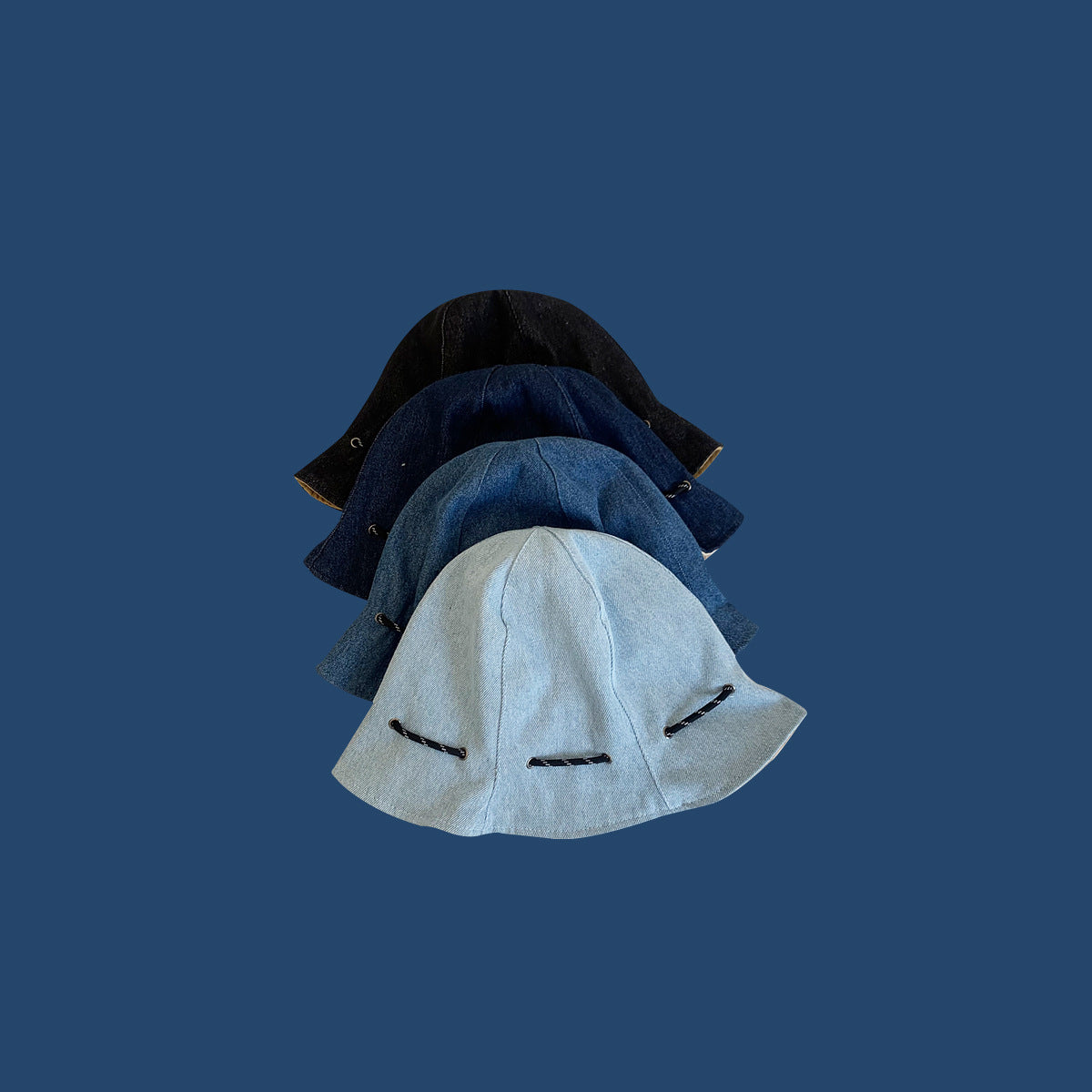 Ensfarvet Vendbar Denim Fiskerhat