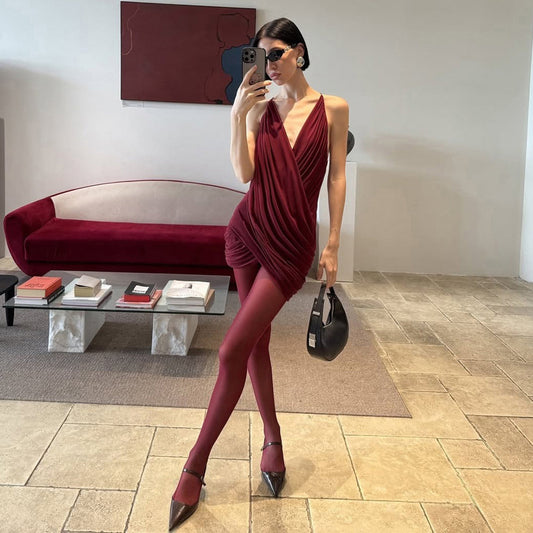 New Sexy V-neck Backless Slim-fit Fashion Dress For Sassy Women
