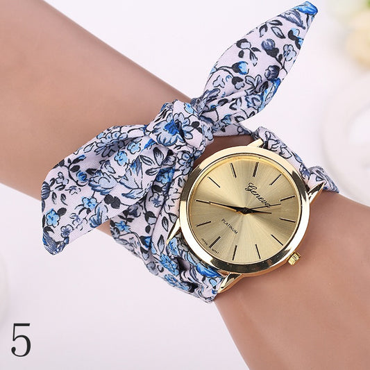 Garden Flower women's cloth strap watch