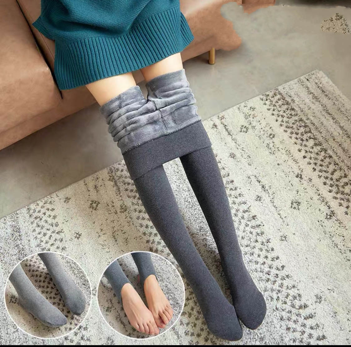 Pure Cotton Leggings Outer Wear High Waist Abdomen Buttocks Plus Velvet Thick And Seamless