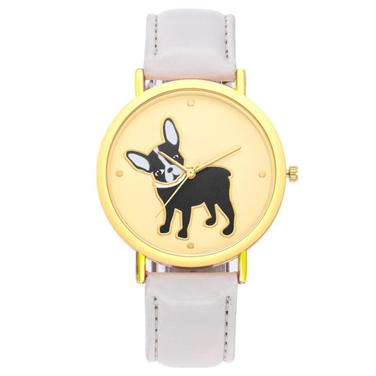 Fashion cute puppy pattern casual belt quartz watch